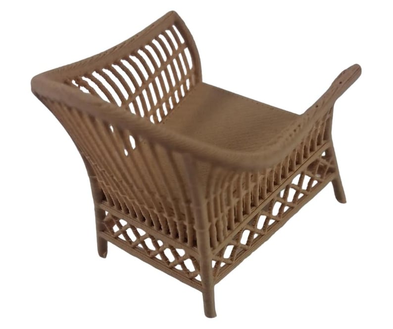 1:24 SCALE - Miniature furniture - mini living room/patio 5 piece set- wicker inspired - diorama miniature room box image 17
