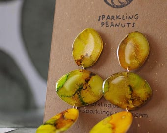 Yellow Pebble Earrings | Unique Handmade Designs | Designer Jewelry, One-of-a-Kind Earrings, Colorful and Stylish