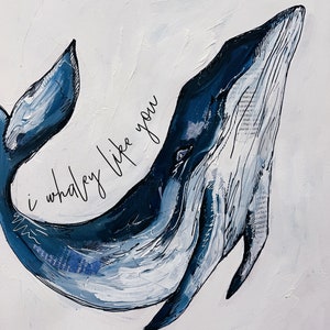 Wal Valentinstag Karte, Original Acryl Gemälde Kunstdruck, Jubiläumskarte