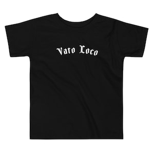 T-shirt à manches courtes pour tout-petit Vato Loco noir texte blanc