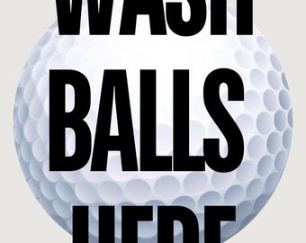Affiche de golf Wash Balls Here à télécharger