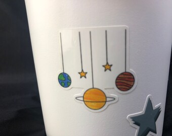 STICKER Planet Stars Earth Sticker Vinyl Inspiring water bottle waterproof durable gift laptop