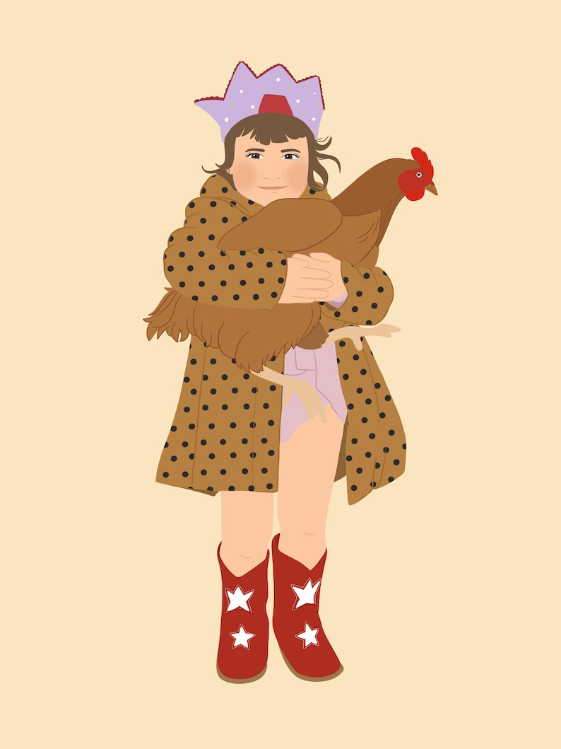 portrait of little girl and pet