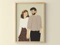 Custom Portrait with faces, Custom Couple Portrait, Personalized Photo Illustration, Portrait from photo, Gift for girlfriend and boyfriend product logo