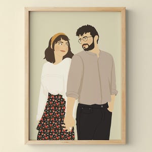 Custom Portrait with faces, Custom Couple Portrait, Personalized Photo Illustration, Portrait from photo, Gift for girlfriend and boyfriend