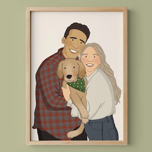 Custom Pet and Owner Portrait, Human and pet portrait, Pet and Owner Drawing, Family Illustration with pets, Dog Owner Gift, Cat Ower gift
