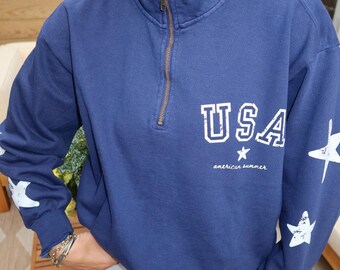 Vintage Inspired USA Sweatshirt: Comfort Colors American Summer Pullover