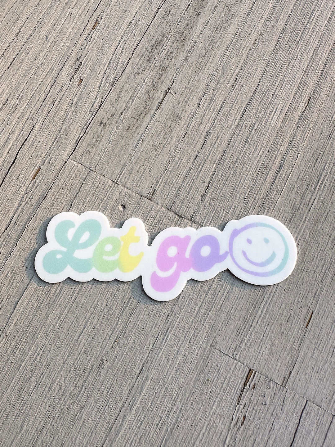 Sticker Let Go Let Go Smiley Sticker - Etsy