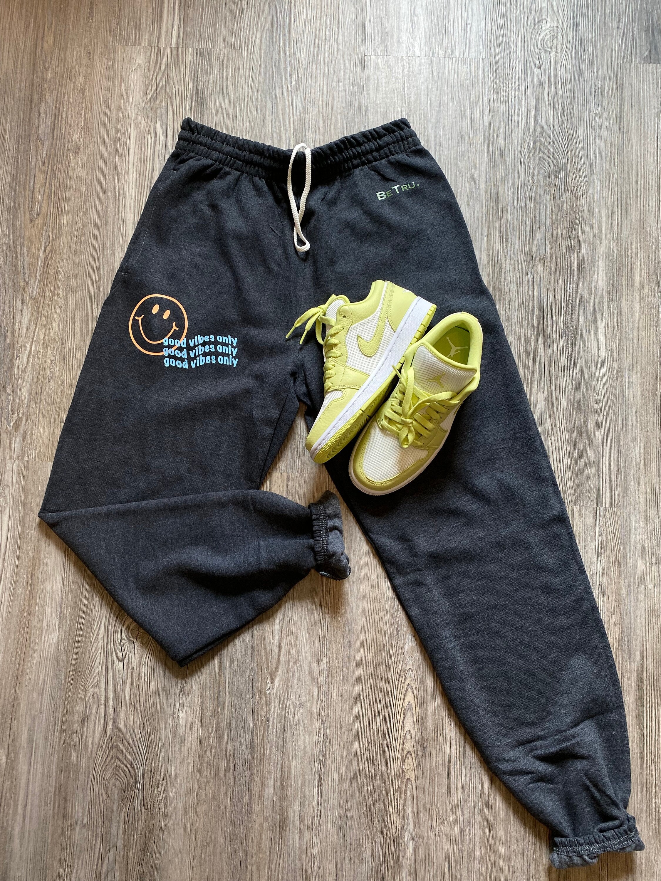 Good Vibes Only Sweatpants - Etsy