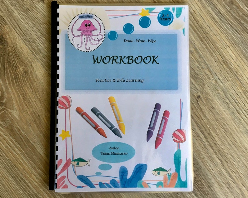 Dry Erase Workbook for kids 2-4 years of age Preschool Activity Educational Toy Fine Motor Activities
