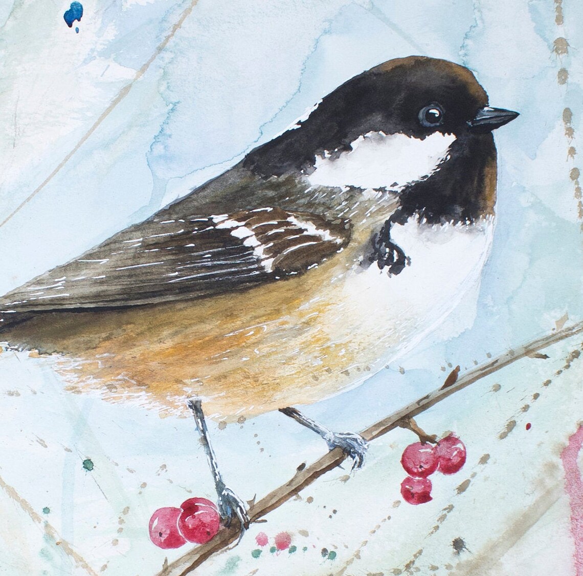 Black Capped Chickadee Fine Art Print / Watercolor / Original Art ...