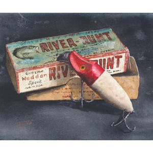 1914 heddon fishing lure patent art Heddon Fish Print