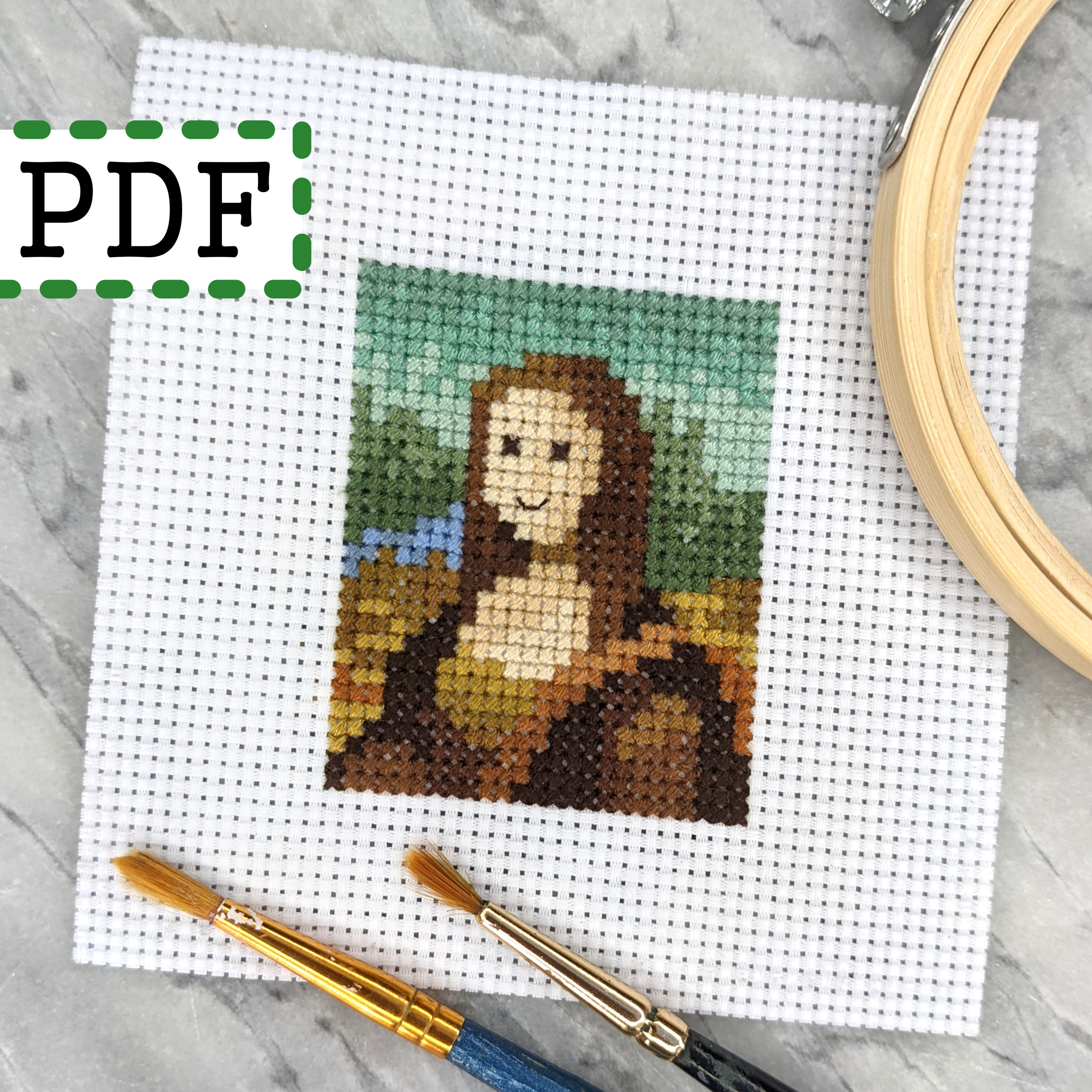 The Mona Lisa Small Mini Art Cross Stitch Pattern picture photo