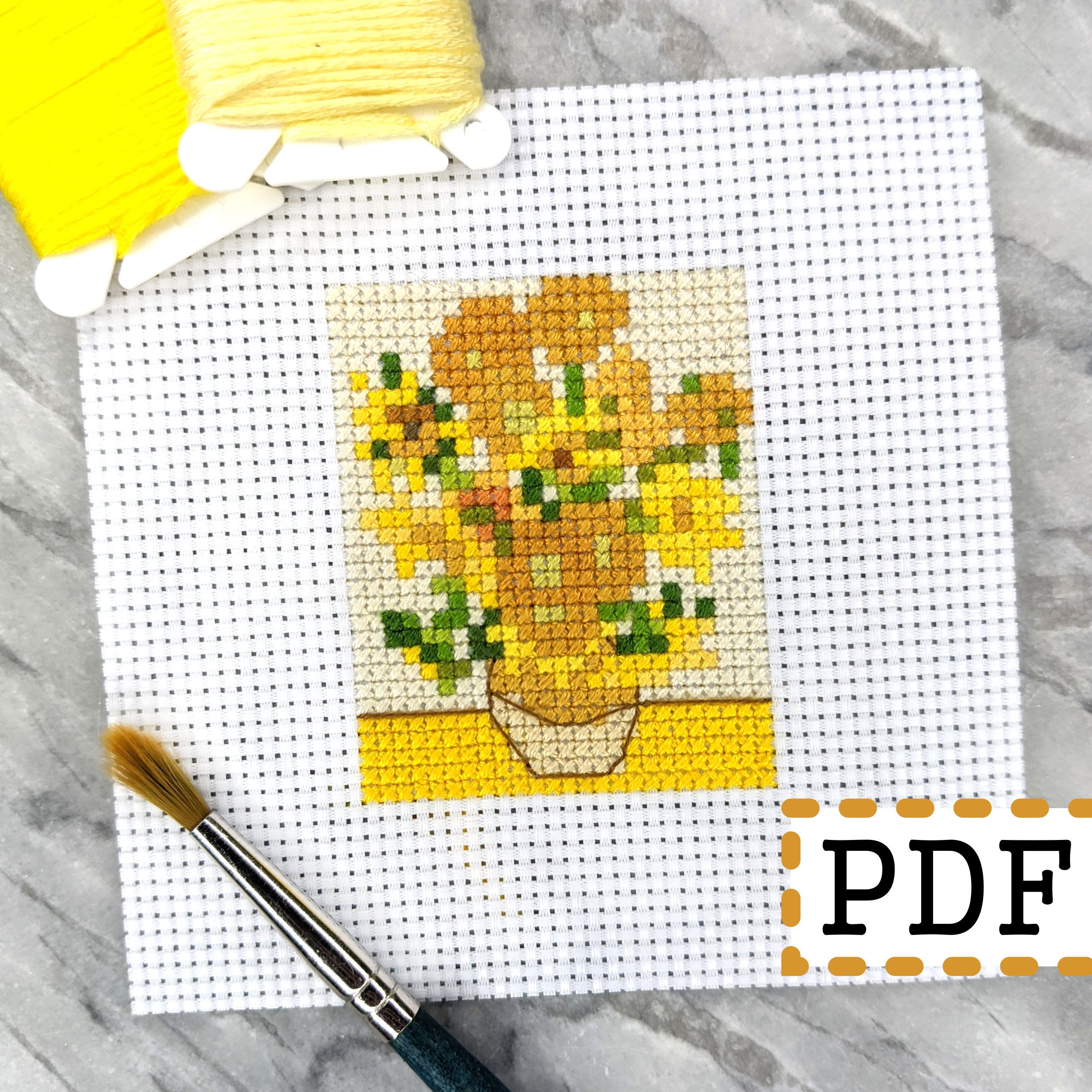 Kit Punto Croce Girasoli Di Van Gogh - Avanzato, In Collaborazione Con The National Gallery
