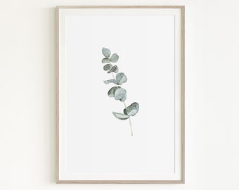 Botanical Printable Eucalyptus Photo Tropical Plant Plant Eucalyptus Farmhouse Poster Eucalyptus Print Interior Decor Natural Tones