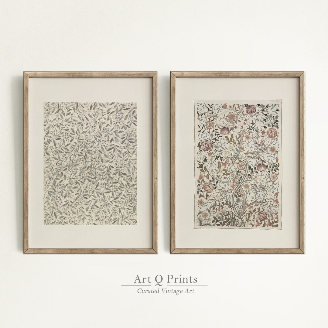 Set of 2 Vintage Floral Prints: Botanical Wall Art - Etsy