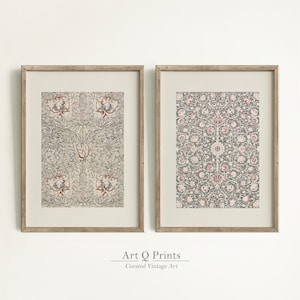 Set of 2 Pattern Wall Art Prints, Vintage Home Decor, Digital File, Printable Pictures, Beige Aesthetic, INSTANT DOWNLOAD #54