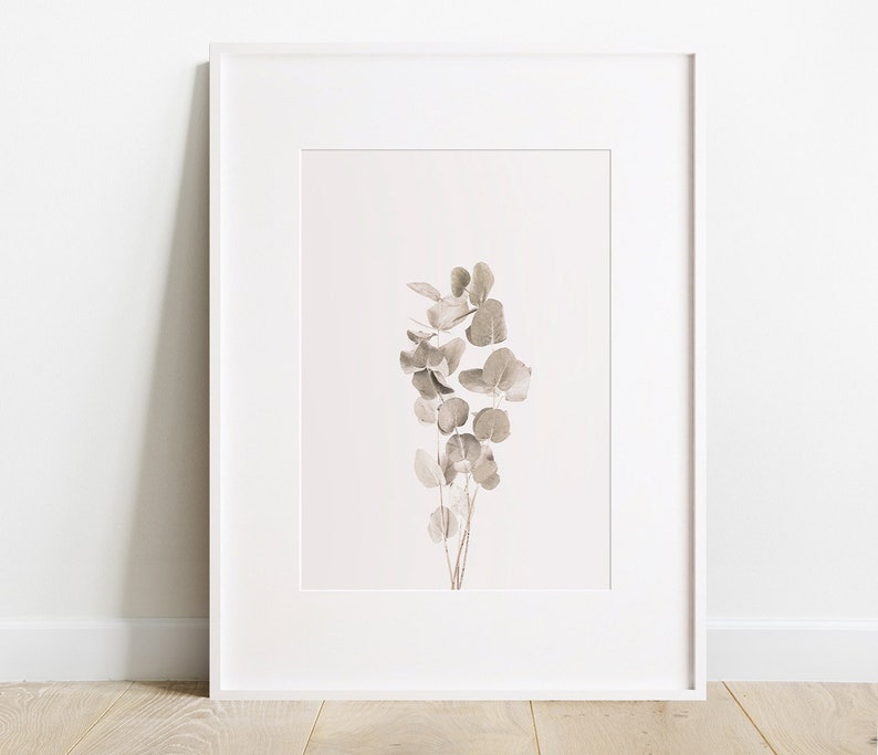 Botanical Printable Eucalyptus Photo Tropical Plant Plant Eucalyptus Farmhouse Poster Eucalyptus Print Interior Decor Natural Tones