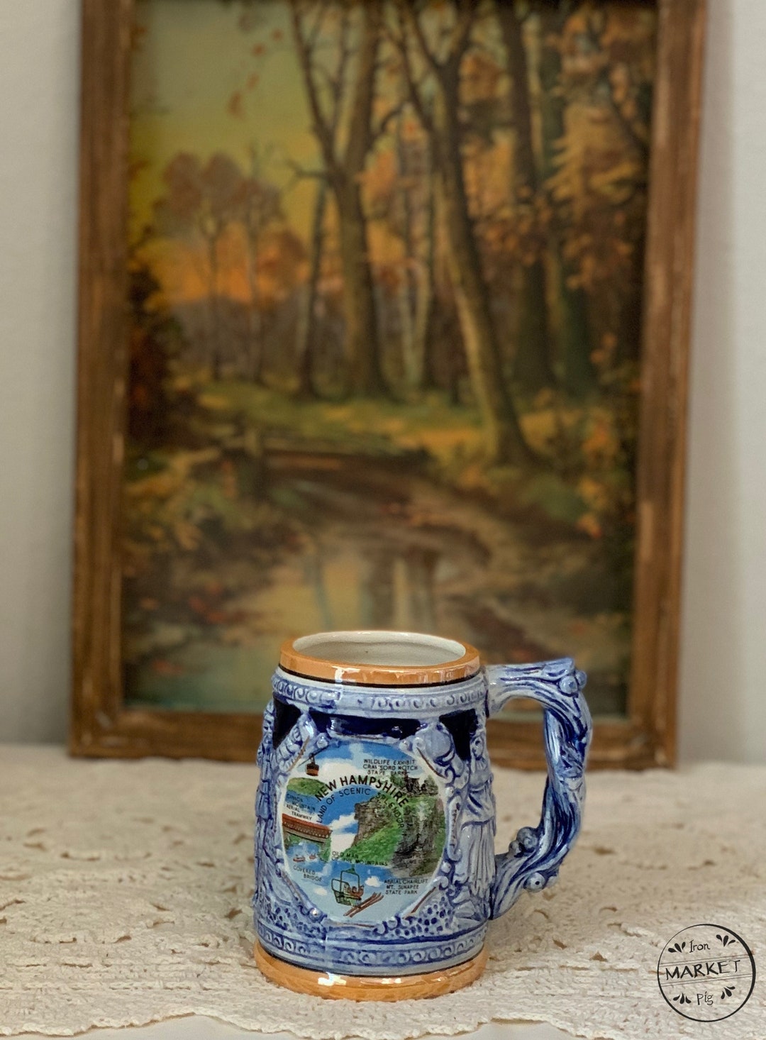 Vintage Ceramic New Hampshire Souvenir Stein/mug/ Vintage Etsy
