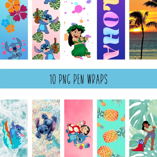 10 Digital Stitch PNG Pen Wraps, Instant Download, Printable Patterns