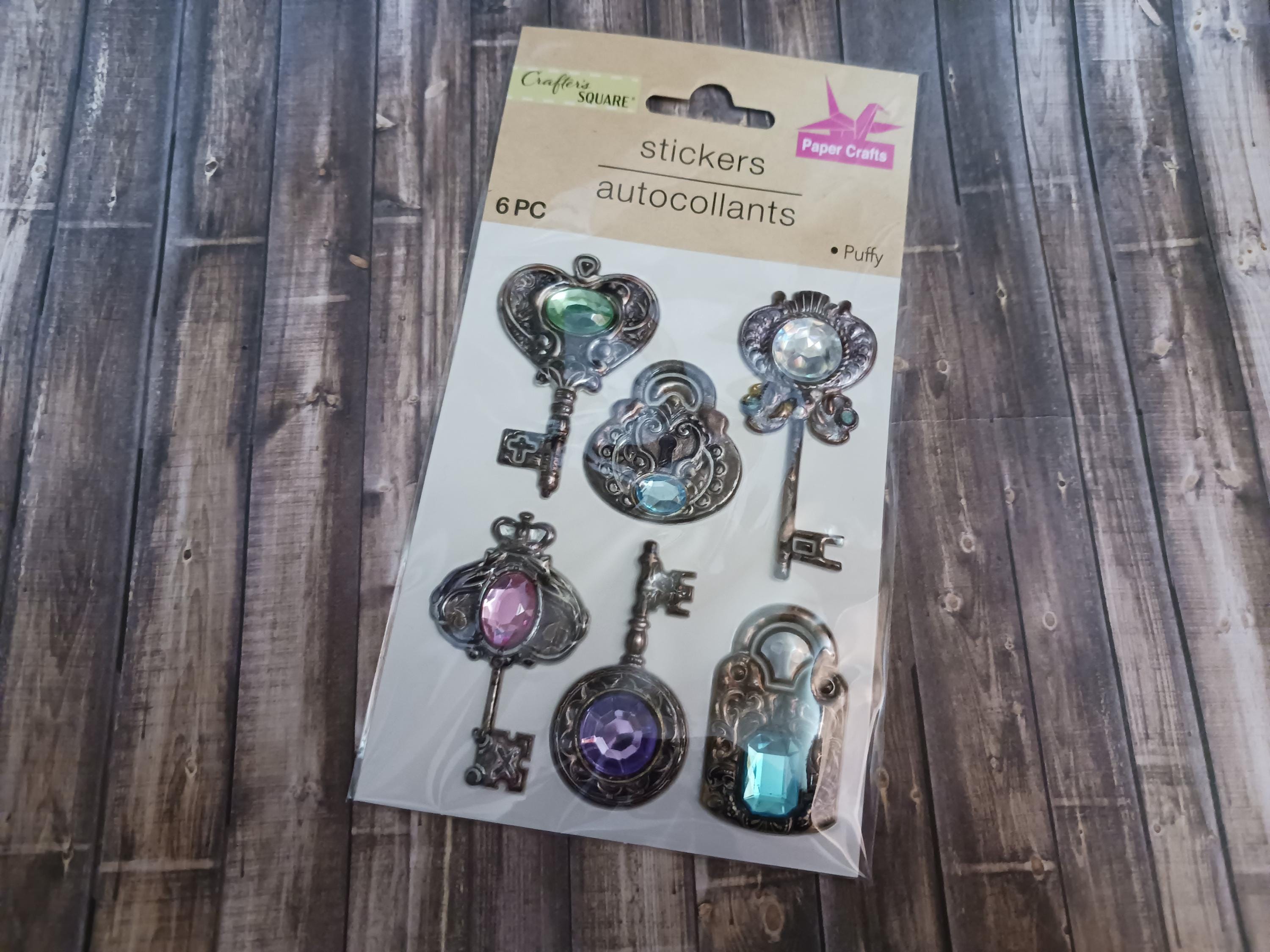 6pc 3D Jeweled Rhinestone Key Stickers, Scrapbooking Embellishments - Etsy
