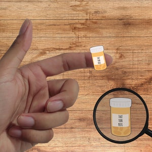 Mini Tiny Take Your Meds Sticker, Pill Bottle Laptop Tumbler Decal
