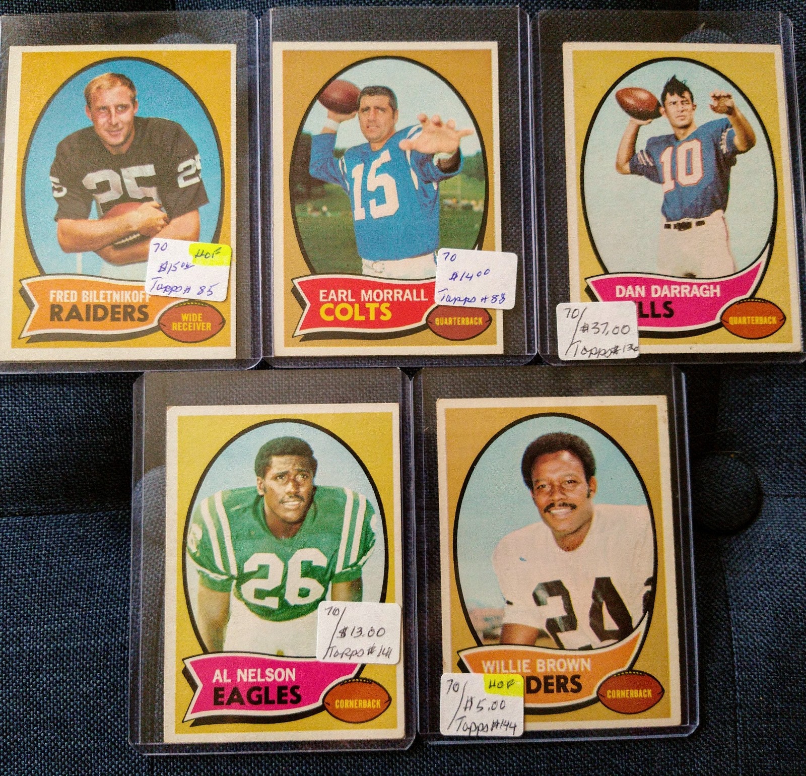 1970 Topps Football Cards Biletnikoff Morrall Darragh Etsy