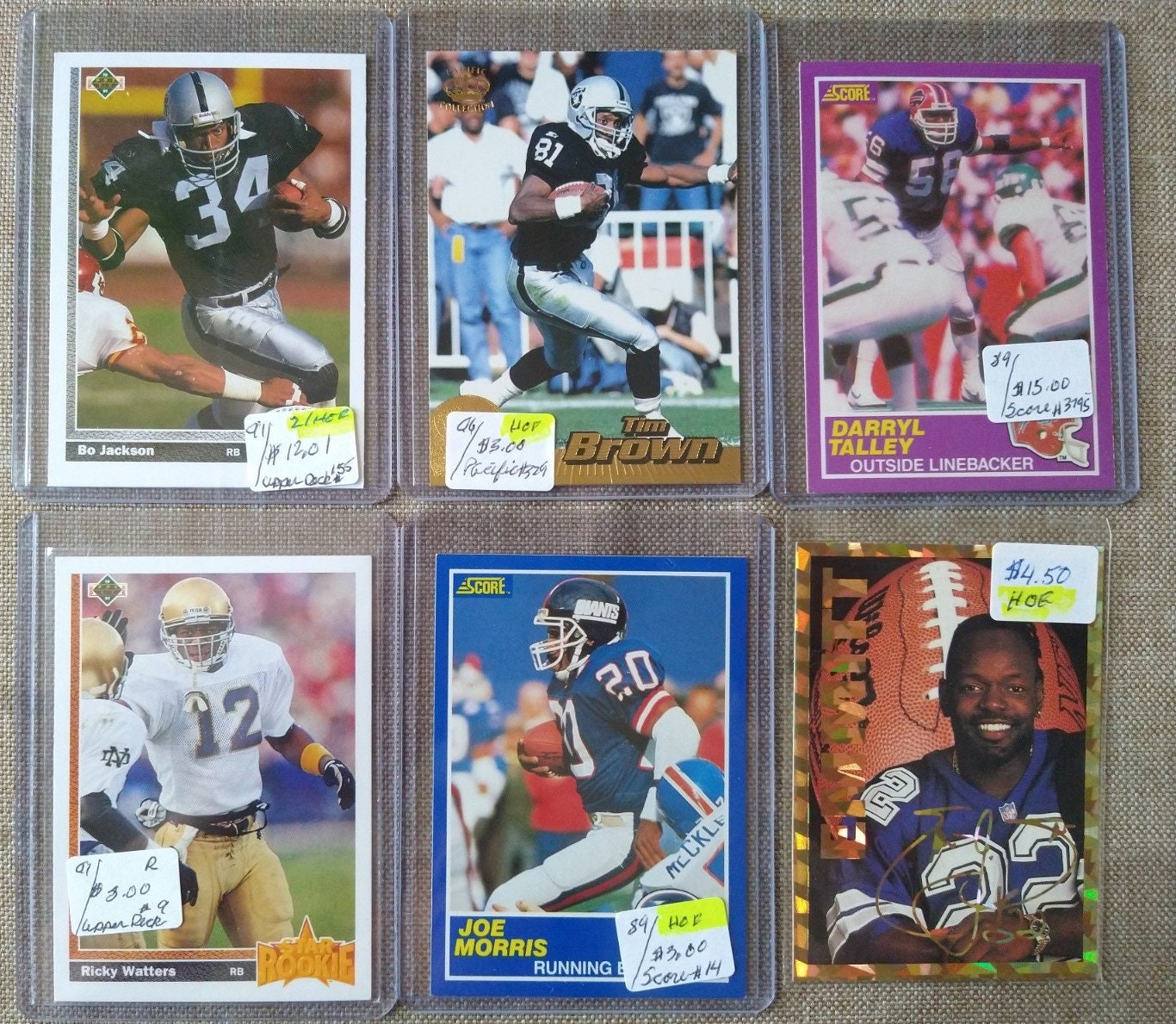 1980s 90s Football Cards jackson Brown Talley Watters - Etsy