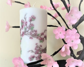 Cherry Blossom Pillar Candle