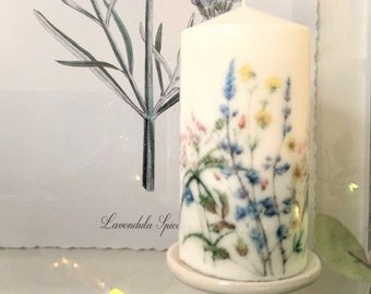 Wildflowers Botanical Pillar Candle