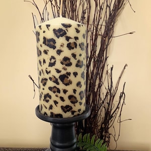 Cheetah Print Pillar Candle