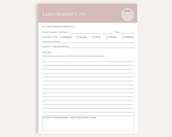 Personalized Therapist Large Notepad, Client Therapy Letter Size Notes Pad, LPC Gift