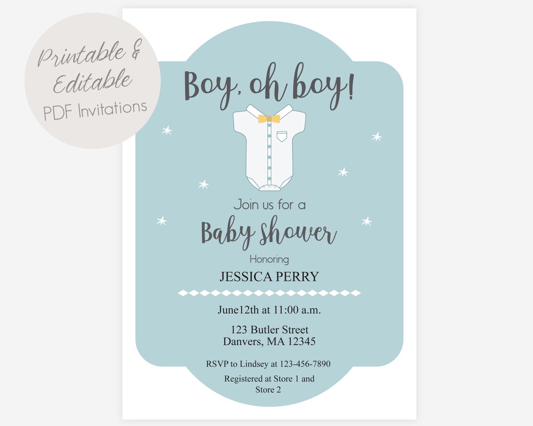 Free Printable Boy Baby Shower Invitations Templates