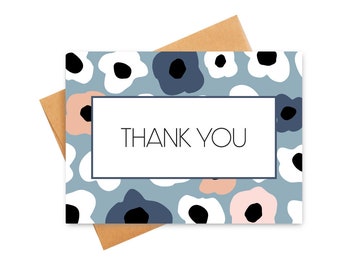 Printable Floral Thank You Greeting Card • Thank You Card • Printable Greeting Card • Thank You Greeting Card