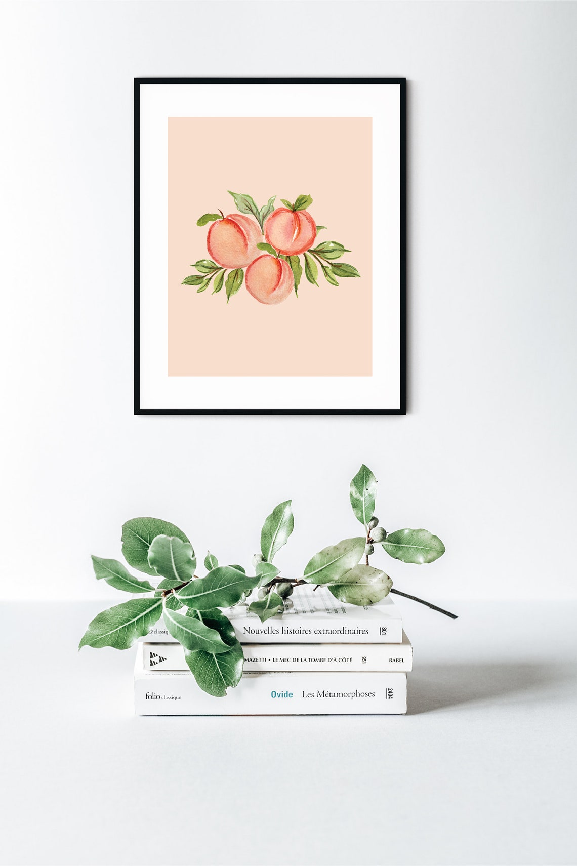 Watercolor Peaches Printable Wall Art Peaches Decor Etsy