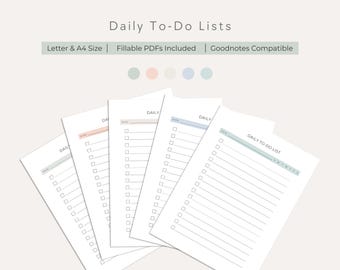 To-Do Liste: Ausfüllbarer Aufgabenplaner, Letter & A4 (Digitaler Download)