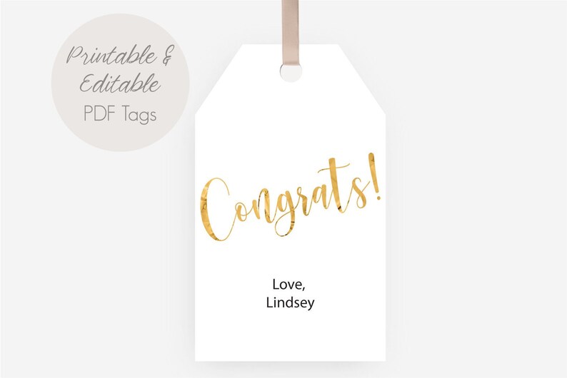 Editable and Printable Congrats Gift Tags Congrats Gift Tags | Etsy