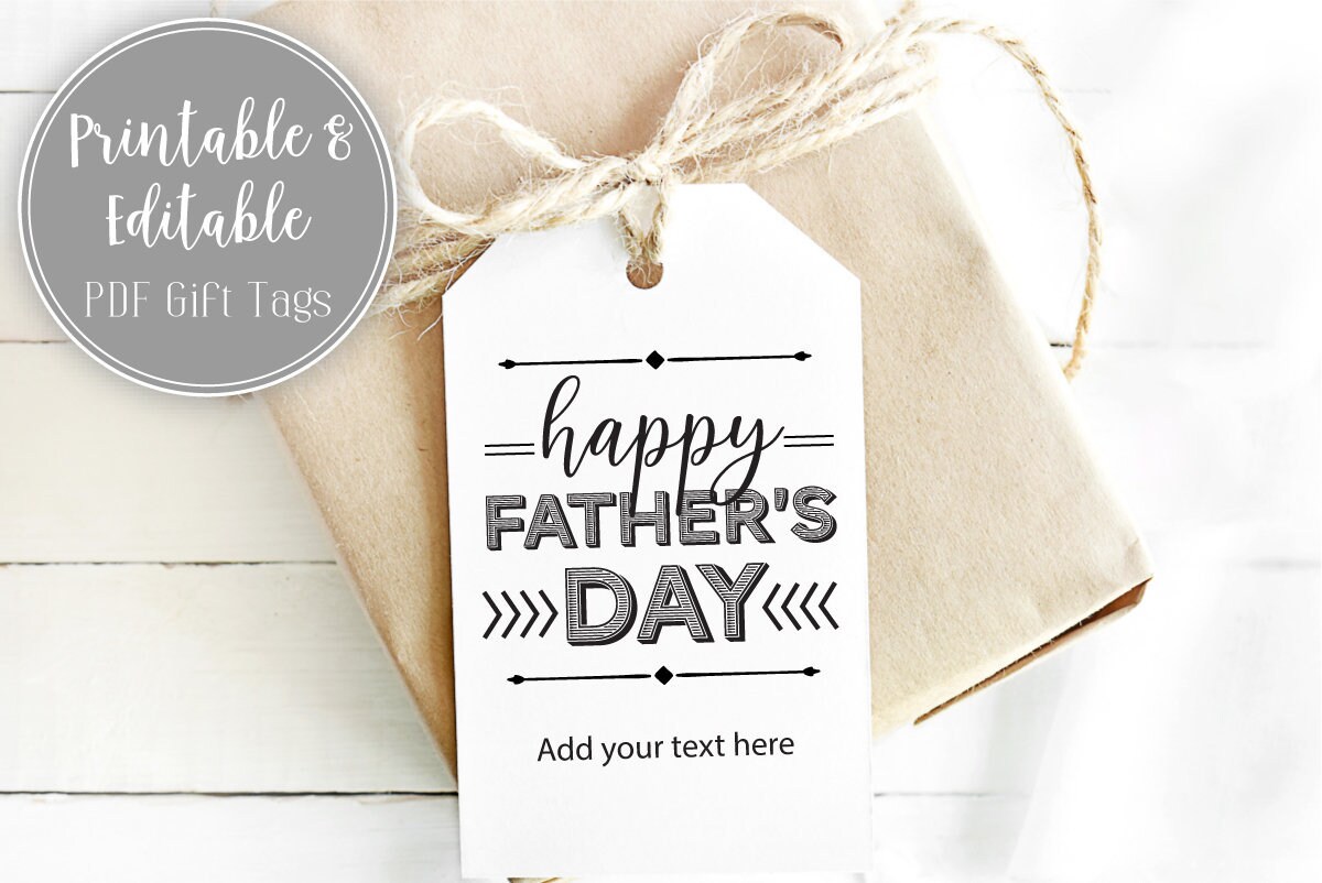 Editable & Printable Happy Father's Day Gift Tags • Father's …