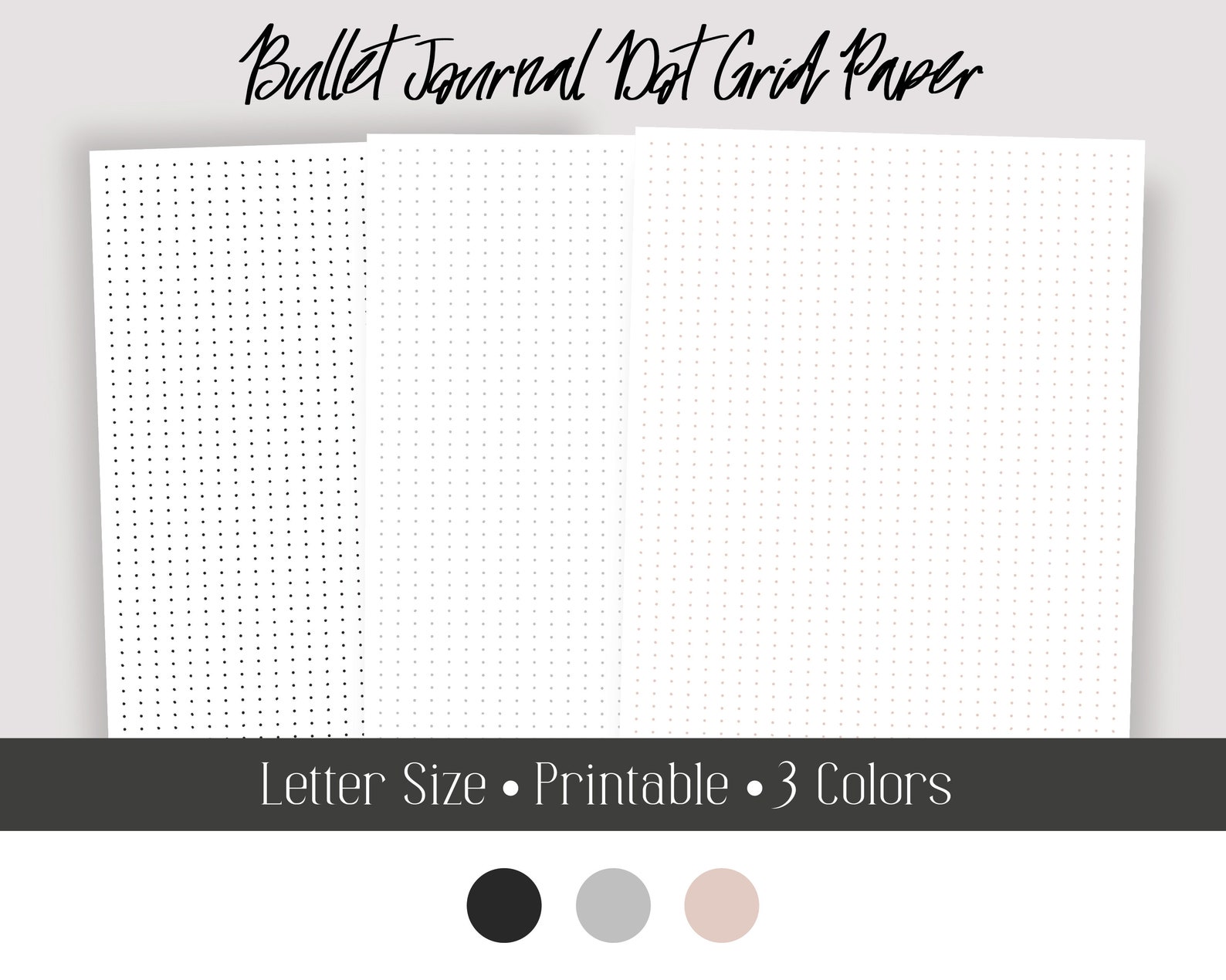 Printable Dot Grid Paper Bullet Journal Paper Dot Grid Etsy