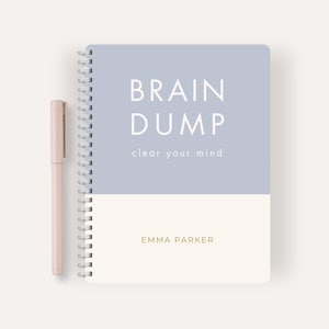 Personalized Brain Dump Small Notebook, ADHD Thought Organizer, Custom Name Journal, Spiral Notes Book