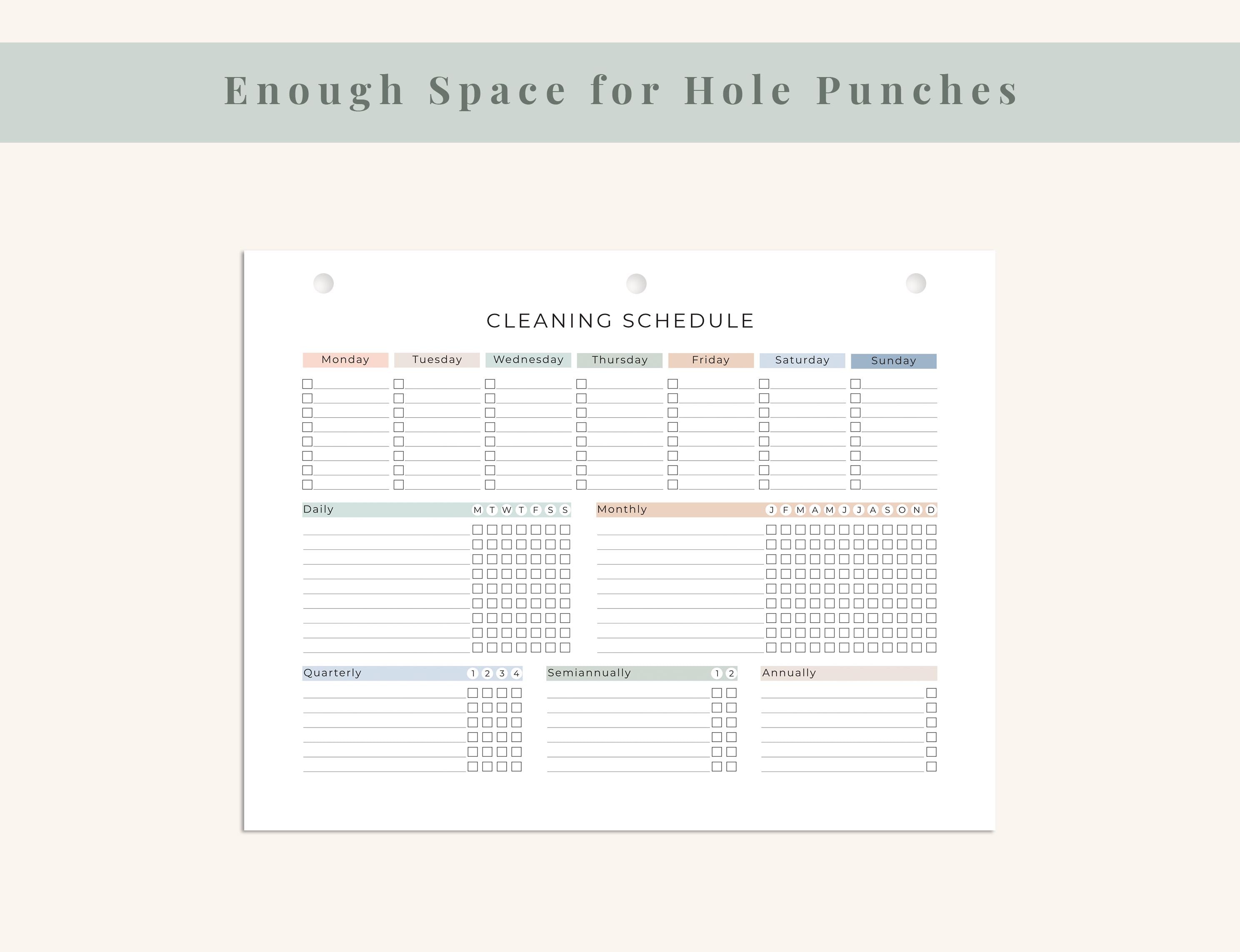 Printable Cleaning Schedule, Editable Home Planner, Letter & A4 PDF - Etsy