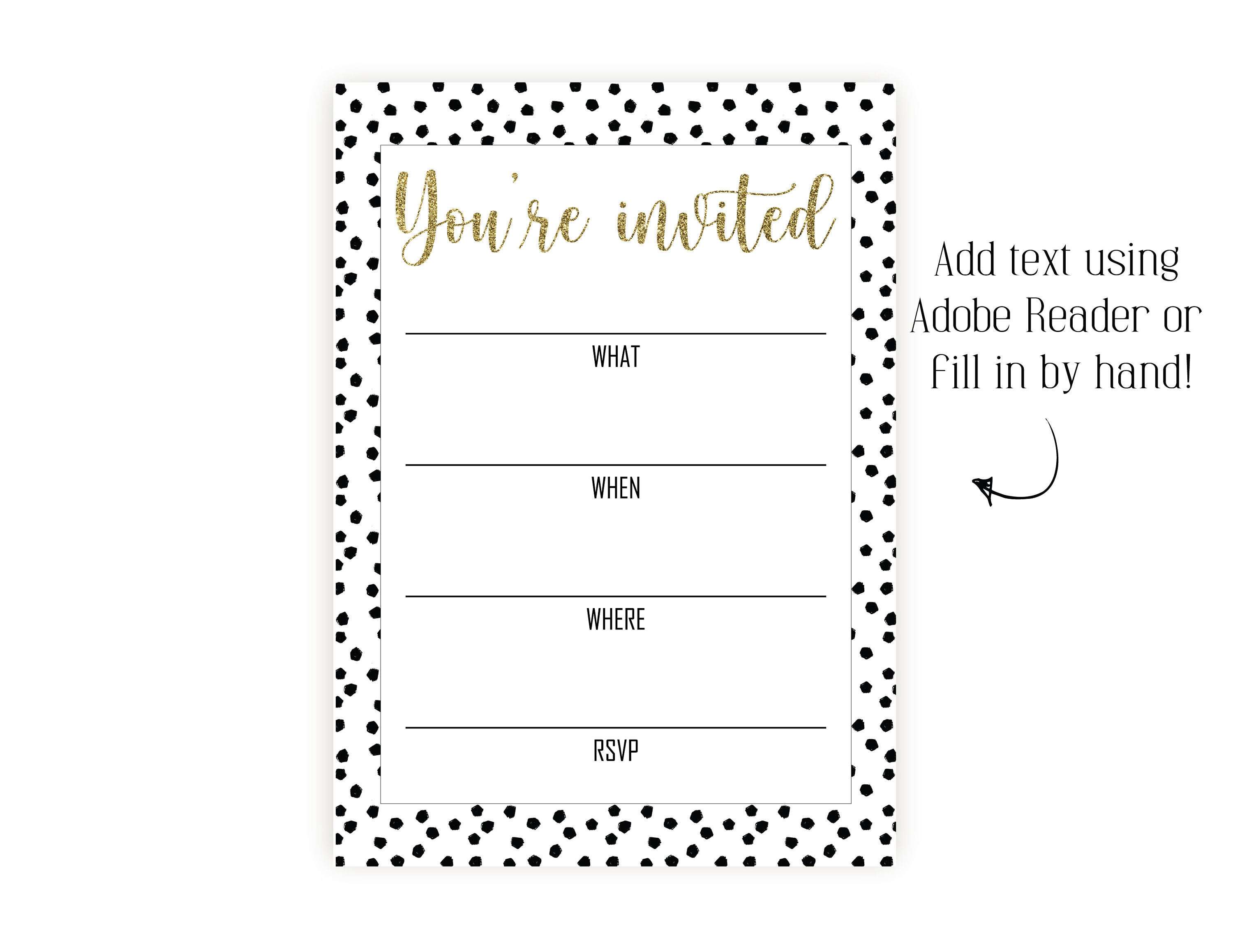 Printable and Editable You're Invited Invitation Fill | Etsy