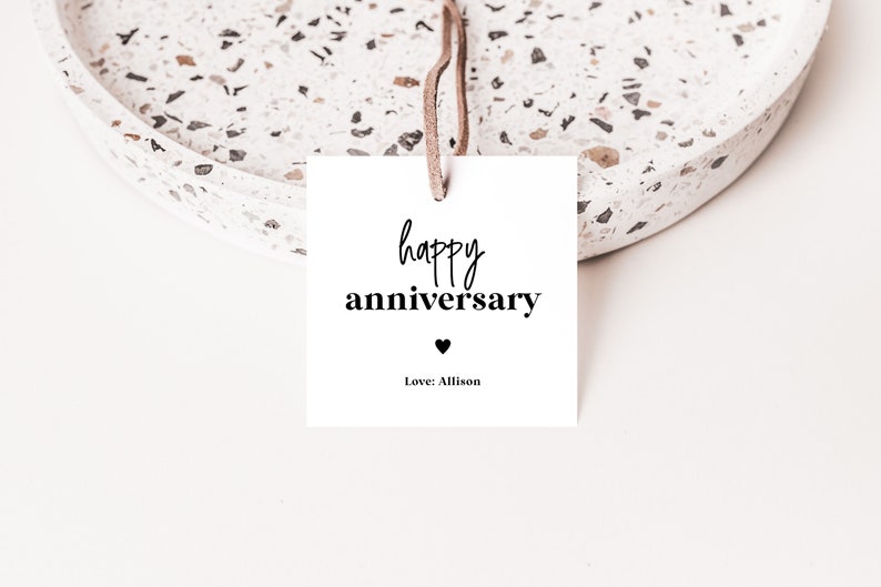 Happy Anniversary Tag Anniversary Gift Tag Anniversary Etsy