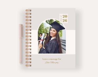 Personalized Graduation Guest Book, Class Of 2026 Memory Notebook, Senior Party Message Journal