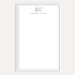 Personalized Initials Notepad, Minimal Custom Name Pad, Elegant Monogram Stationery