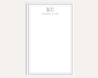 Personalized Initials Notepad, Minimal Custom Name Pad, Elegant Monogram Stationery