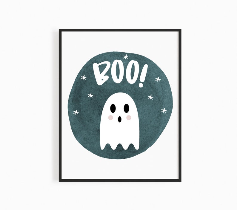 Boo Halloween Printable Wall Art Halloween Wall Art Halloween Decor Boo Ghost Wall Art image 3