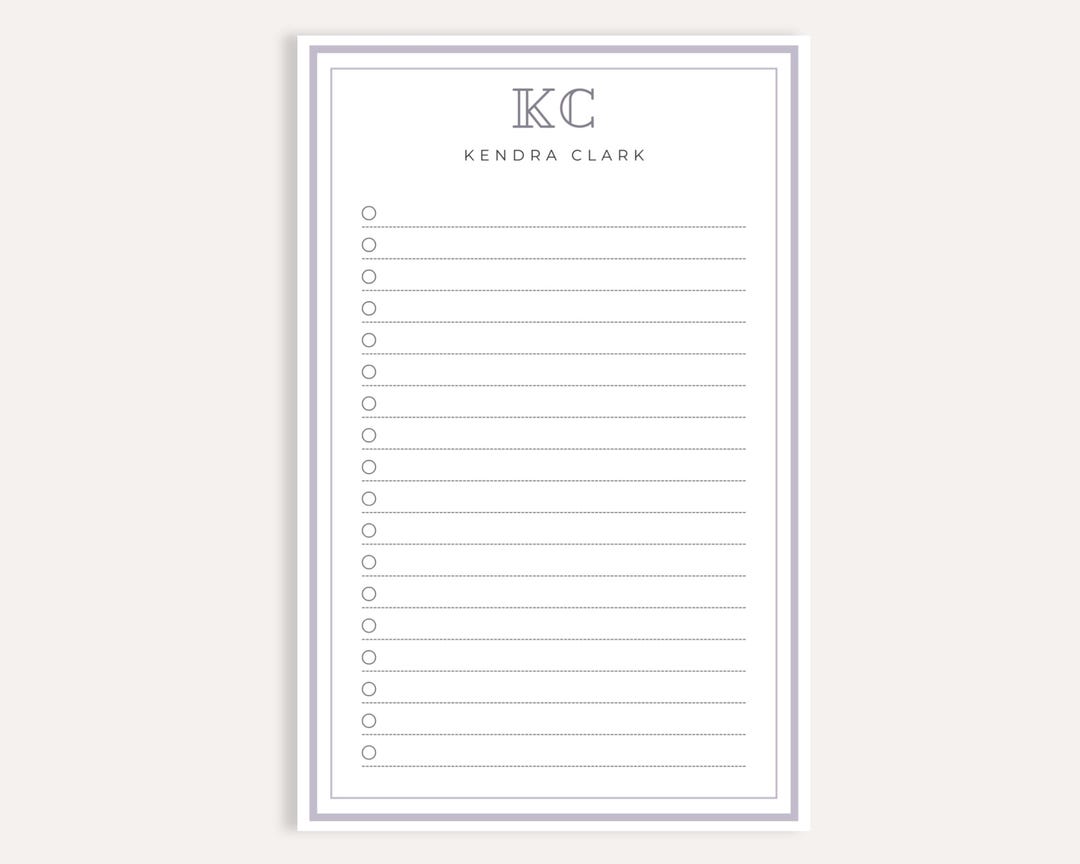 Personalized Checklist Notepad, Custom Monogram to Do List, Stationery ...