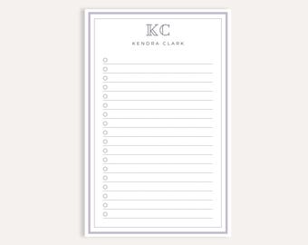 Personalized Checklist Notepad, Custom Monogram To Do List, Stationery Gift