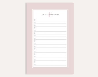 Personalized Monogram Checklist Notepad, Personalized Stationery, To-Do List, Thoughtful Gift for Her